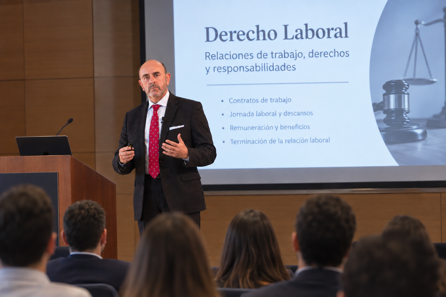Diego Cerda en capacitación de Derecho Laboral